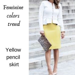 Yellow pencil skirt XS